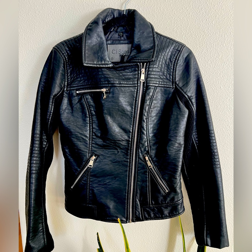 Moto Ci Sono Faux leather jacket size medium